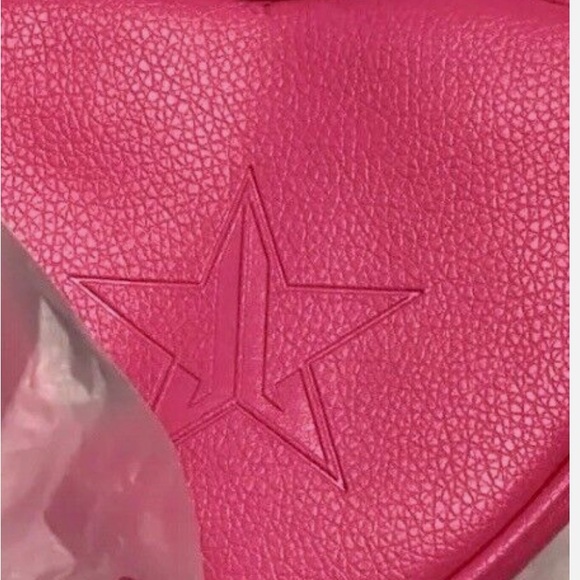Jeffree Star Pink Heart Bag Purse Crossbody Makeup Box Exclusive NEW - Picture 6 of 12